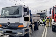 Zderzenie ciężarówek w Sandomierzu