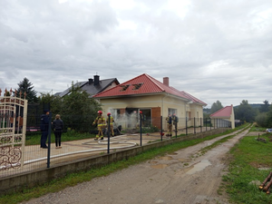 Pożar w domu jednorodzinnym w Kielcach