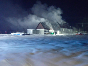 Wieczorny pożar w miejscowości Niwy