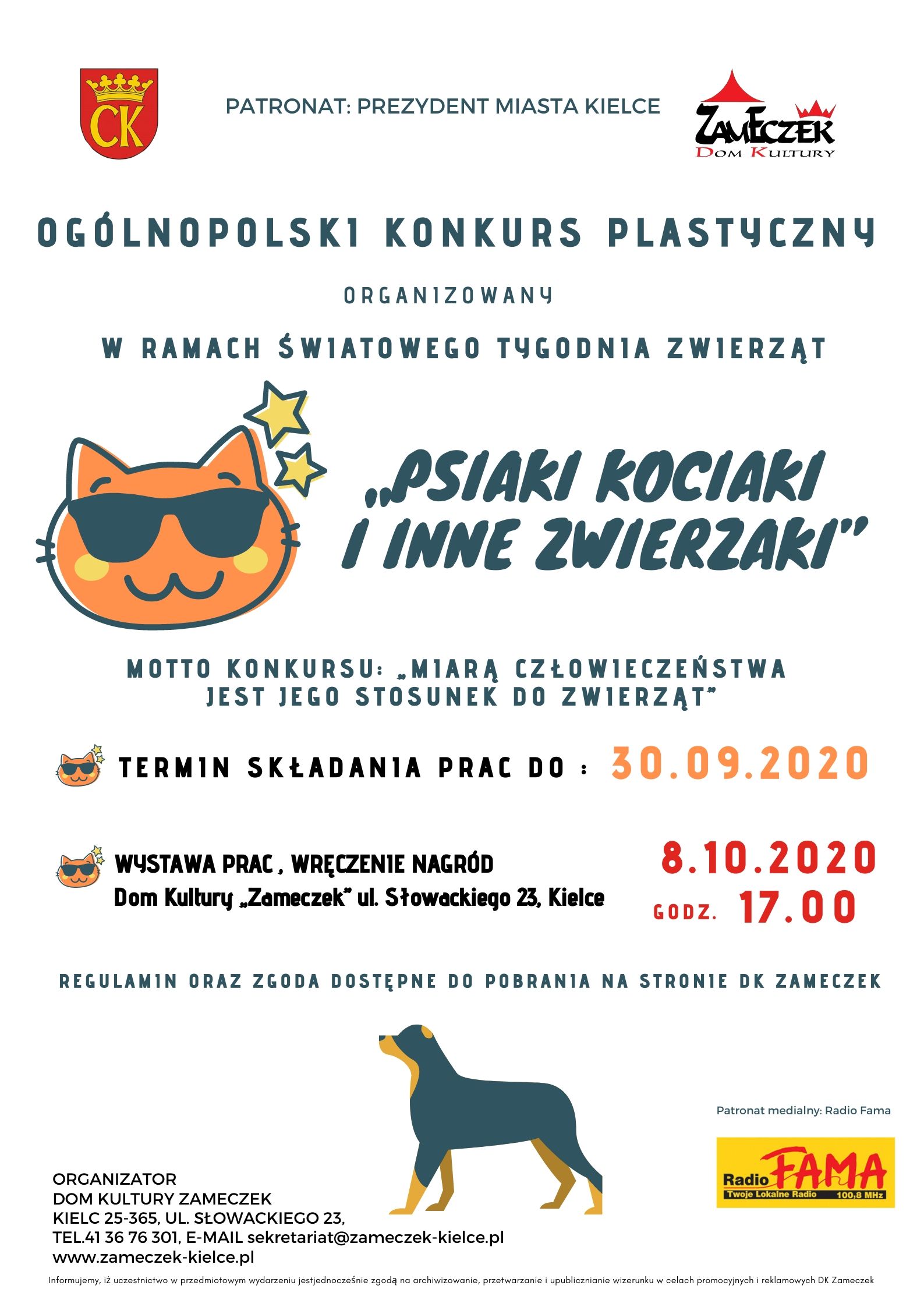 Plakat konkurs PSIAKI KOCIAKI I INNE ZWIERZAKI X 