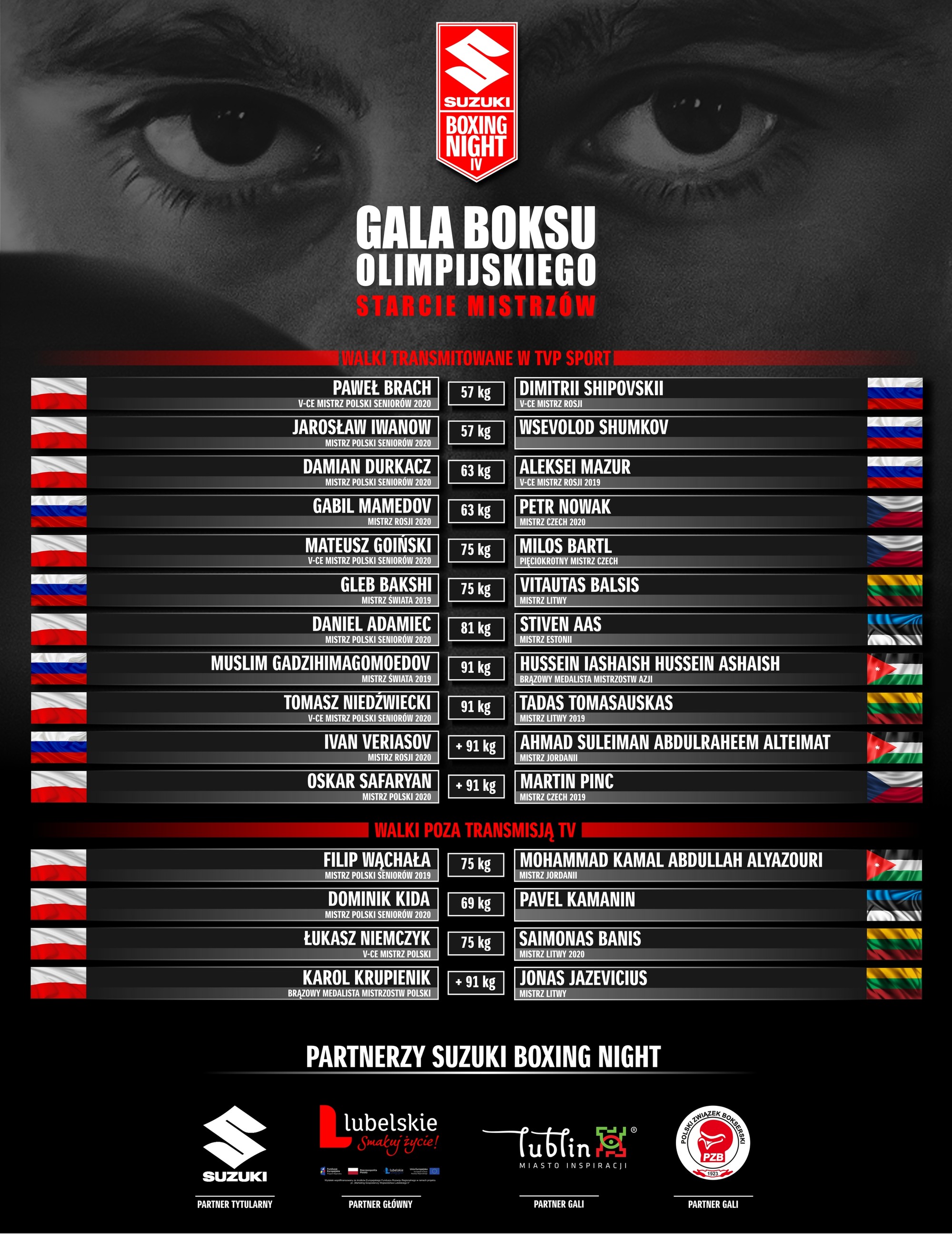 Suzuki Boxing Night IV   karta walk   20.01.2021