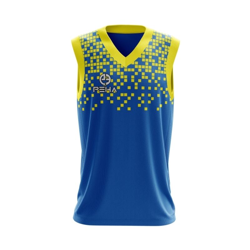 koszulka koszykarska peha pixel niebiesko zolta