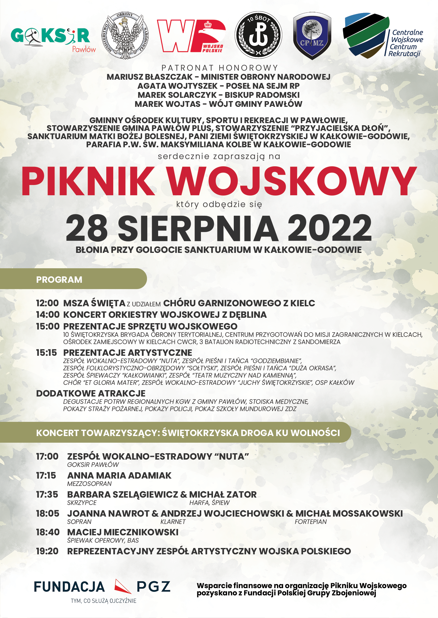 plakat B3 piknik wojskowy