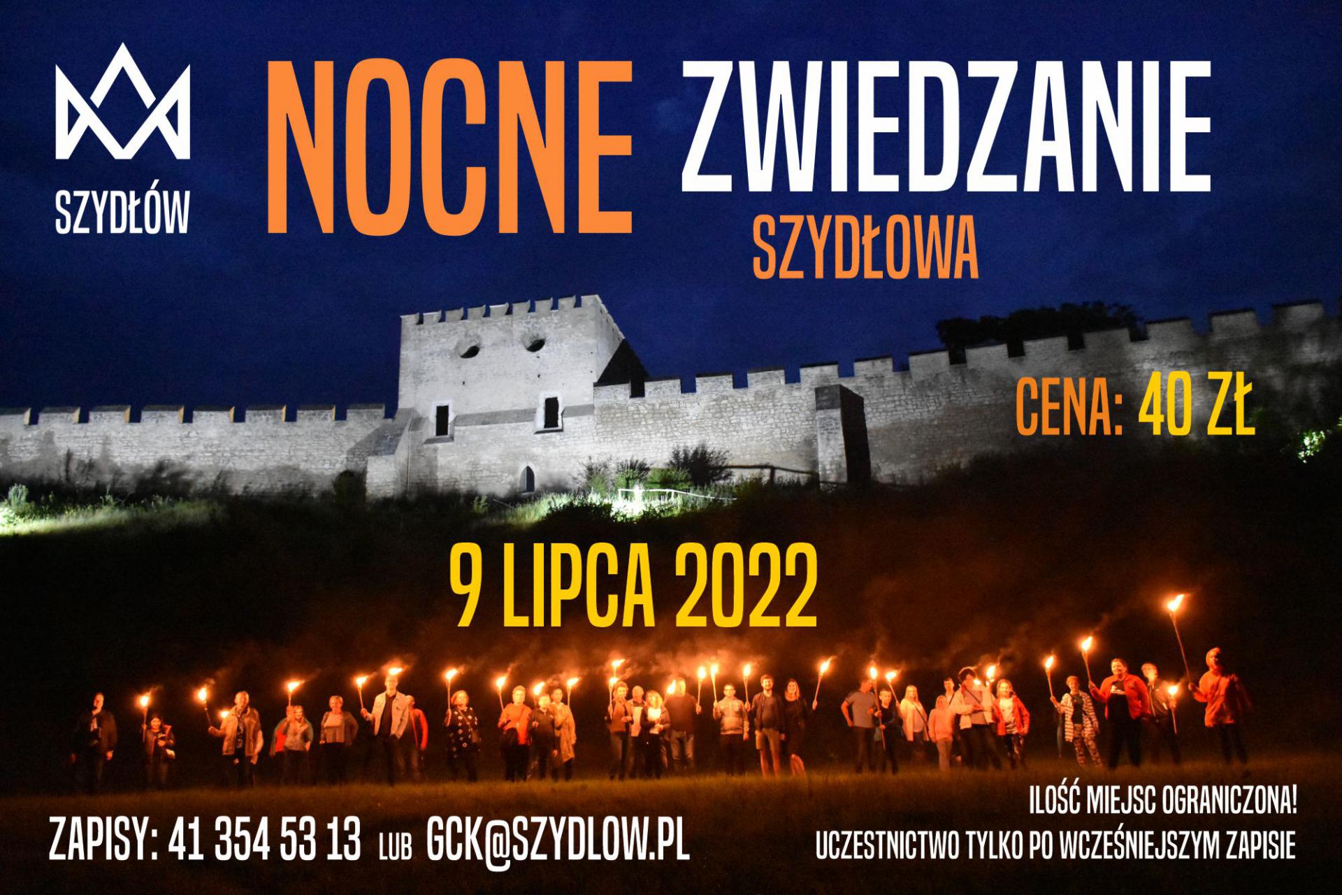 szydlow nocne zwiedzanie 2022 plakat