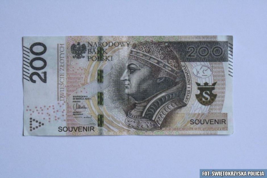 Za zakupy zapłacił fałszywym banknotem… znalezionym na ulicy