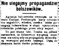 [PRZEGLĄD PRASY] Ku pokrzepieniu serc, czyli jak pogoniliśmy bolszewików