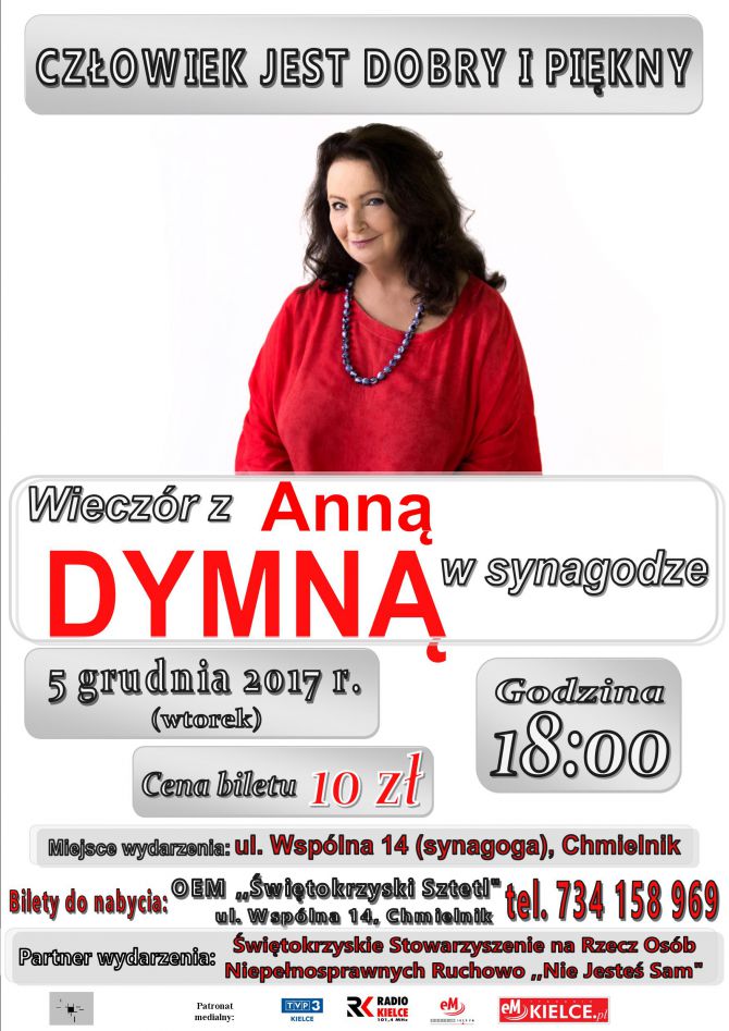 Wieczór z Anną Dymną w chmielnickiej synagodze