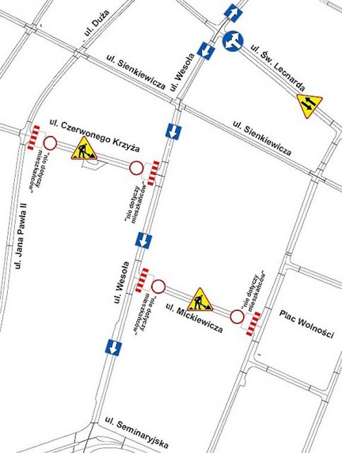 Nowa organizacja ruchu w centrum Kielc