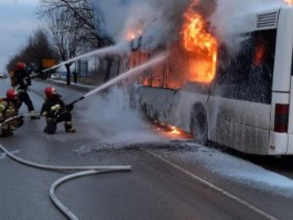 Pożar autobusu w Skarżysku-Kamiennej