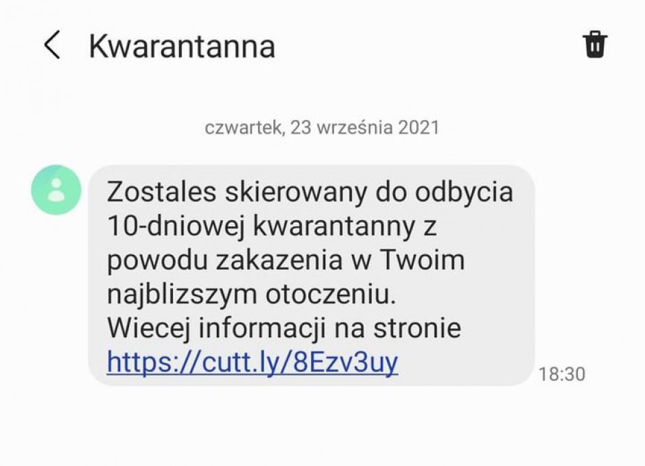 Uwaga na fałszywe SMS-y o kwarantannie!