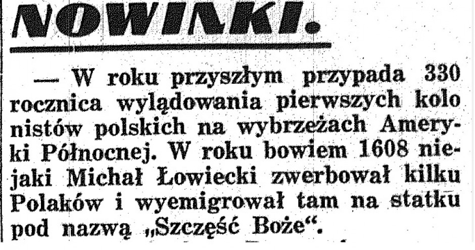 [PRZEGLĄD PRASY] Pierwszy Polak w Ameryce?