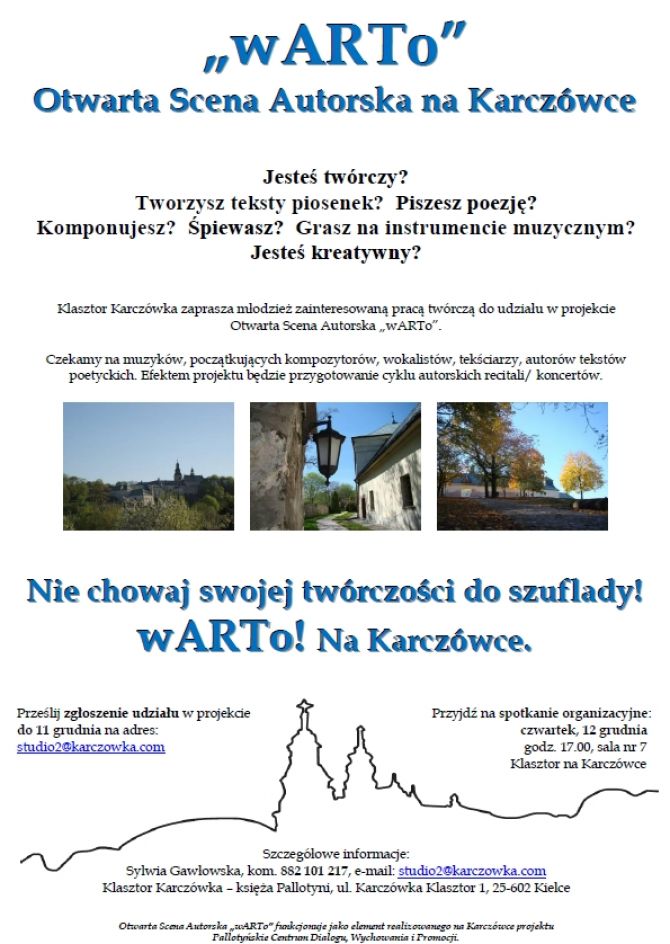 „wARTo” – Otwarta Scena Autorska na Karczówce 