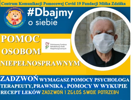 Niepełnosprawni mogą liczyć na specjalistów z Centrum Komunikacji Pomocowej COVID-19