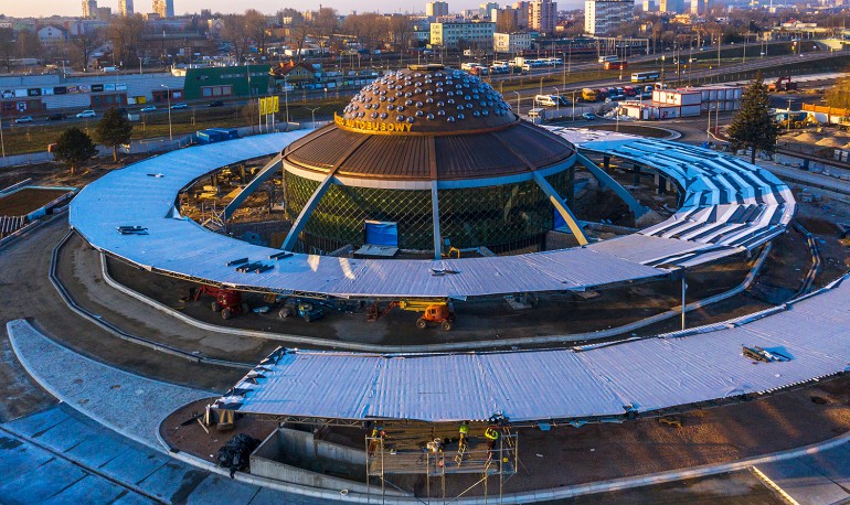 Najnowsze zdjęcia z modernizacji legendarnego kieleckiego "ufo"! Rośnie w oczach!