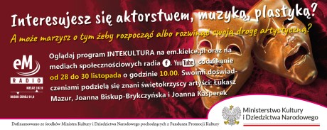 Zapraszamy do wysłuchania audycji "Intekultura" - gość, aktorka Joanna Kasperek