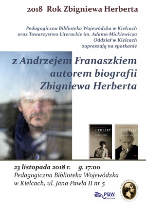 Spotkanie z Andrzejem Franaszkiem – autorem biografii Zbigniewa Herberta