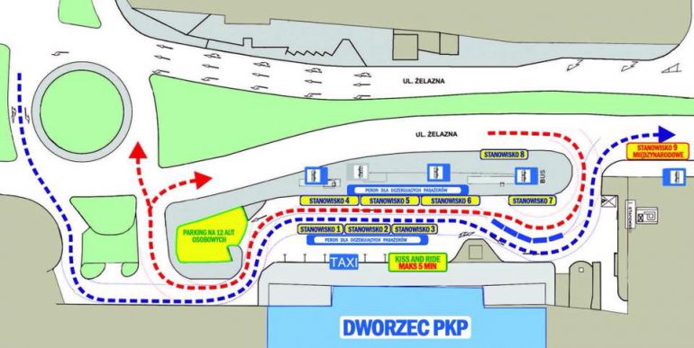 Od dziś duże zmiany w organizacji ruchu przy dworcu PKP