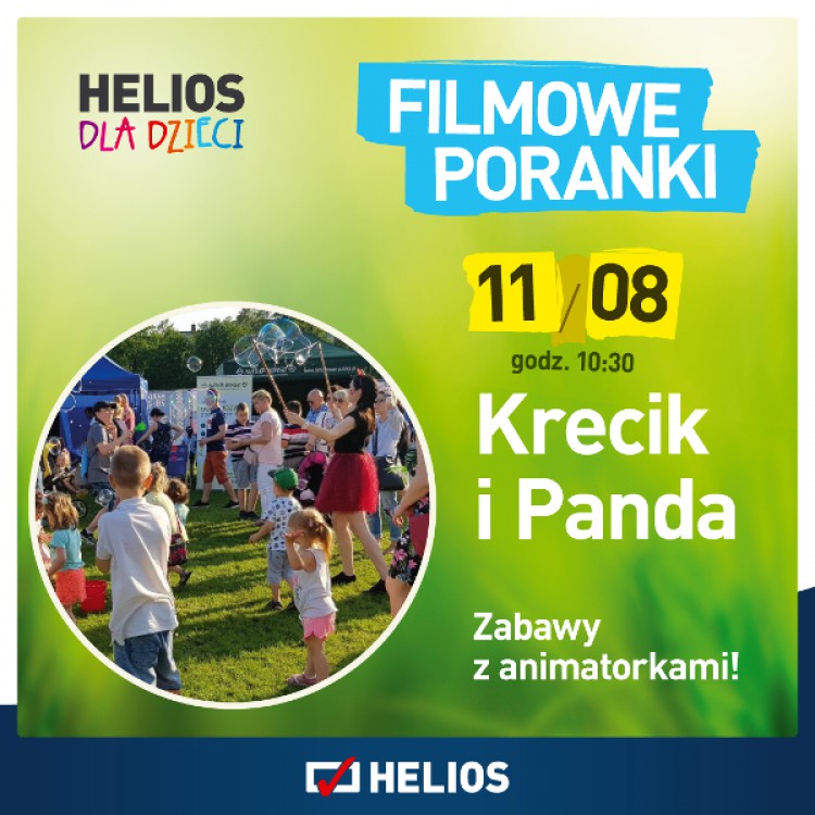 "Krecik i Panda" oraz "Wesołe urwisy" - animacje dla dzieci w kieleckim Heliosie 11 sierpnia