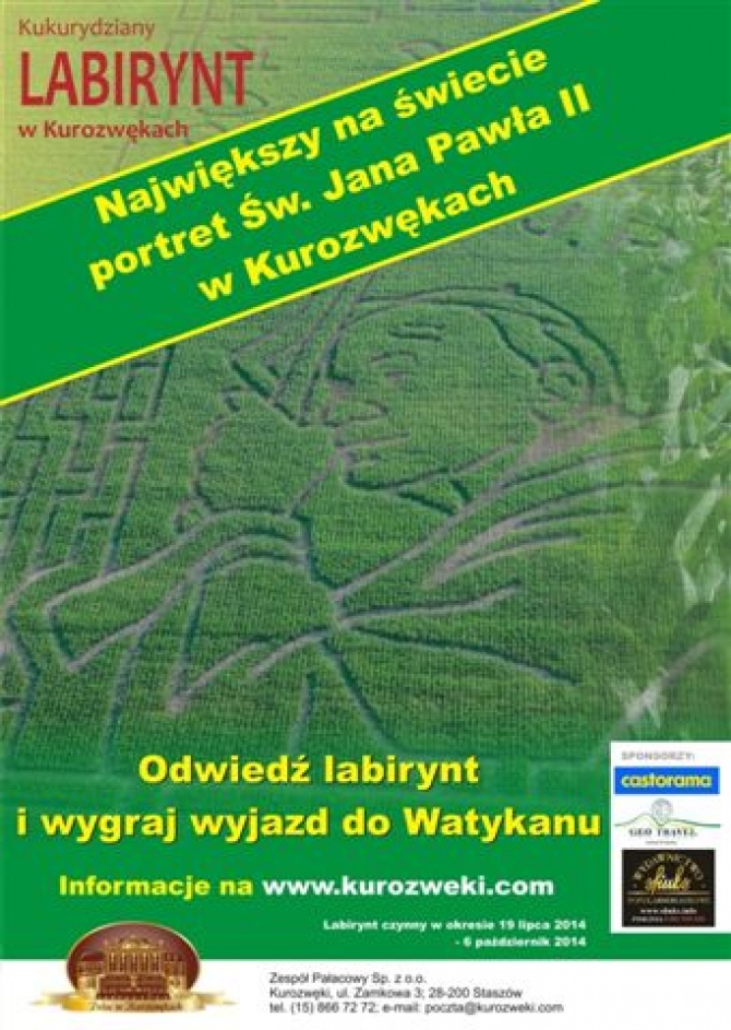 Kukurydziany labirynt z wizerunkiem papieża