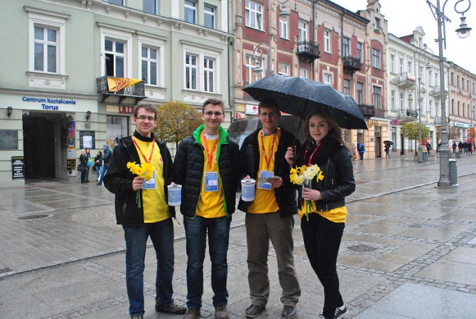 Wolontariusze w centrum Kielc