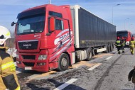 Pożar ciężarówki na trasie S7. Są utrudnienia w ruchu