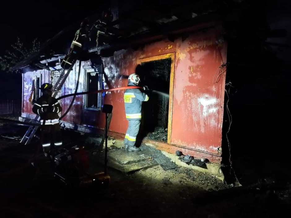Nocny pożar w Wólce Smolanej