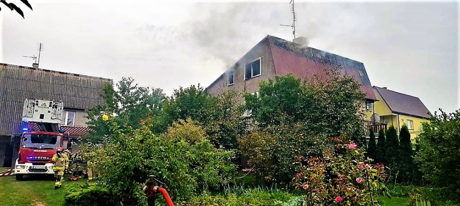 Pożar domu w Mniowie