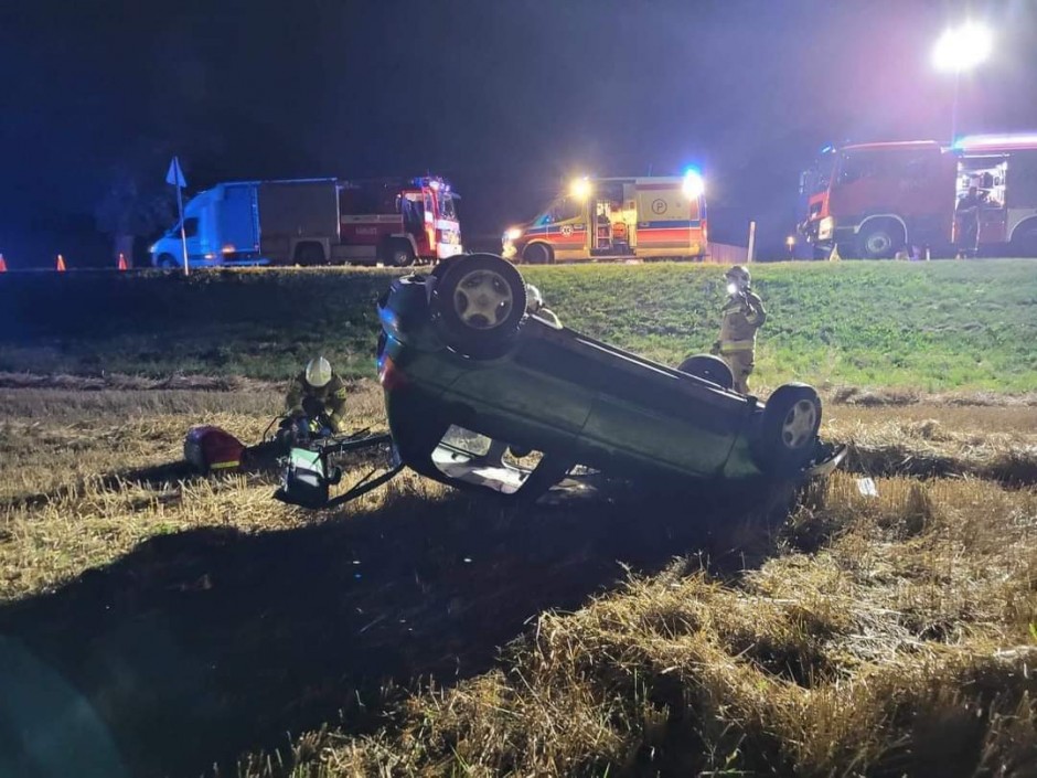 Wypadek w Gołoszycach. Kierowca miał niemal 2 promile alkoholu we krwi