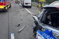 Karambol z udziałem radiowozu. Trzy osoby w szpitalu