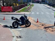 Zderzenie samochodu i motocykla w Mieronicach