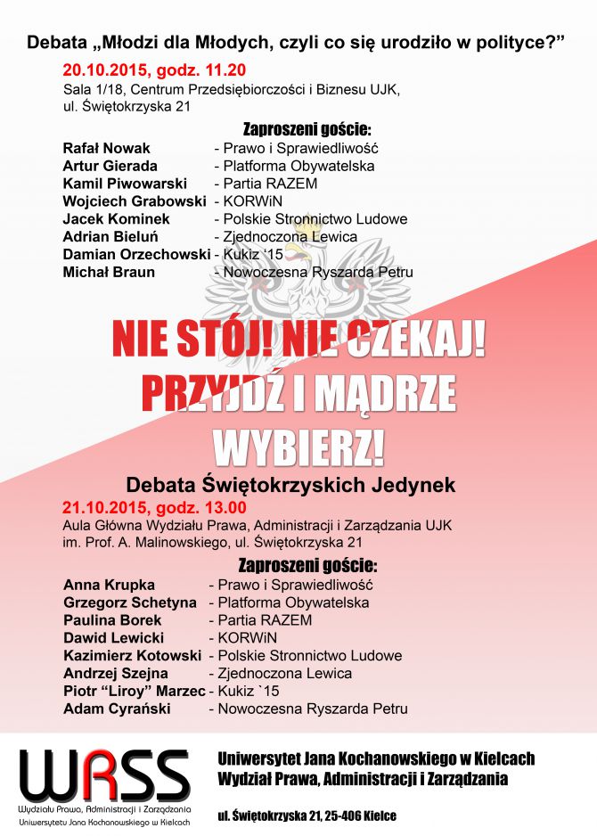 Debaty przedwyborcze na UJK