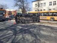 Kolizja na skrzyżowaniu w centrum Kielc