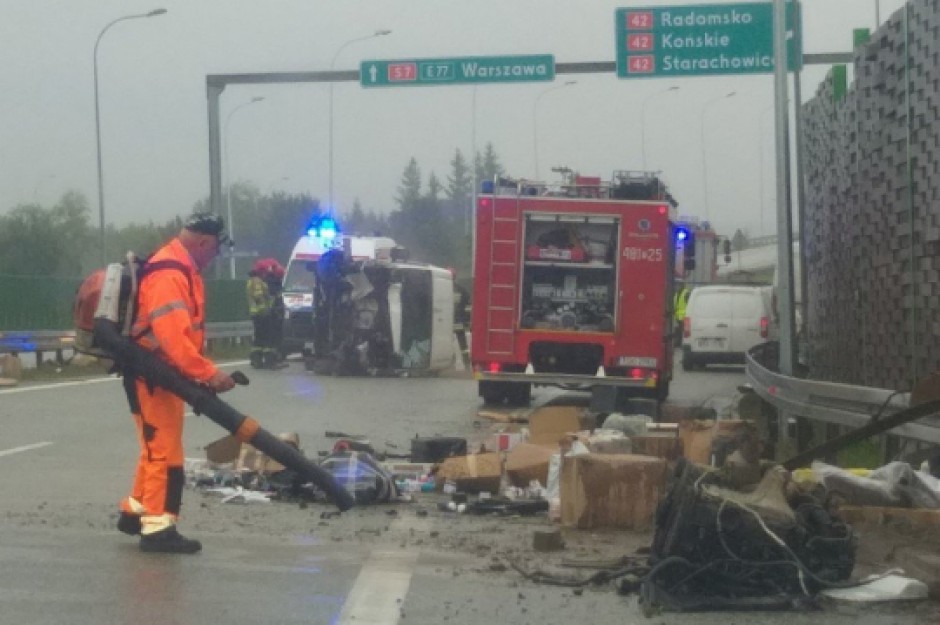 Niebezpieczny wypadek w Skarżysku. Utrudnienia w ruchu