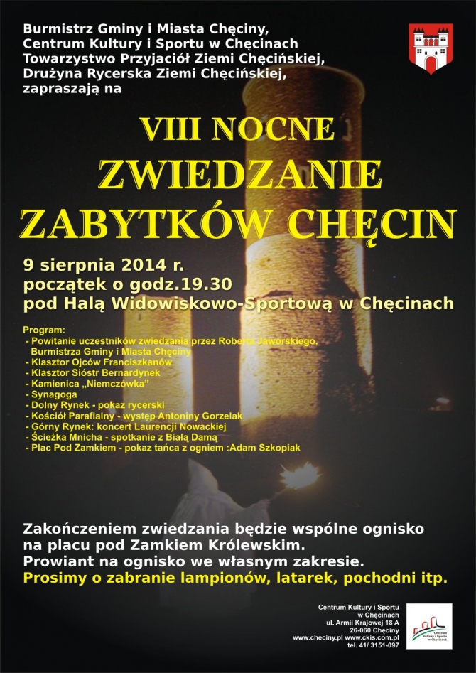 Nocne zwiedzanie w Chęcinach