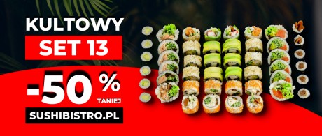 SUSHI BISTRO przecenia o połowę swój kultowy zestaw sushi - SET13!