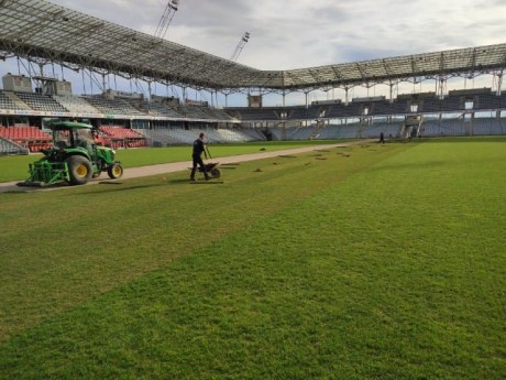 Murawa ułożona. Rolki jak na Stadionie Narodowym