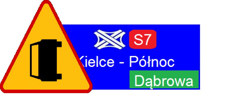 Węzeł Kielce-Północ. Wypadek i utrudnienia na S7