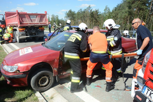Karambol na S7. Ćwiczenia strażaków