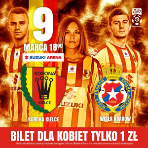 Kobiety za bilet na mecz z Wisłą zapłacą złotówkę