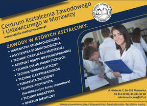 Centrum Kształcenia Zawodowego i Ustawicznego w Morawicy zaprasza chętnych uczniów
