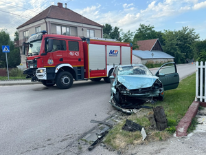 Zderzenie dwóch pojazdów w miejscowości Chroberz