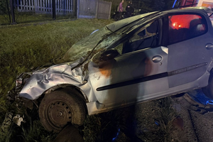 Wpadł do rowu i uderzył w ogrodzenie. Wylądował w szpitalu