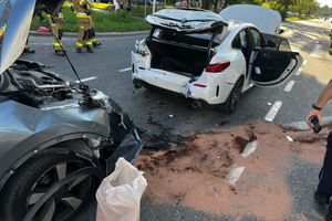 Trzy osoby ranne po zderzeniu na Sandomierskiej