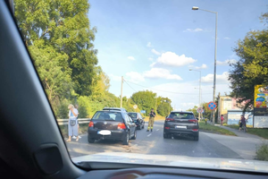 Stłuczka na ulicy Jesionowej w Kielcach