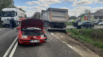 Zdarzenie drogowe w miejscowości Trzebiesławice